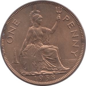 1938 PENNY ( UNC ) 1 A - PENNY - Cambridgeshire Coins