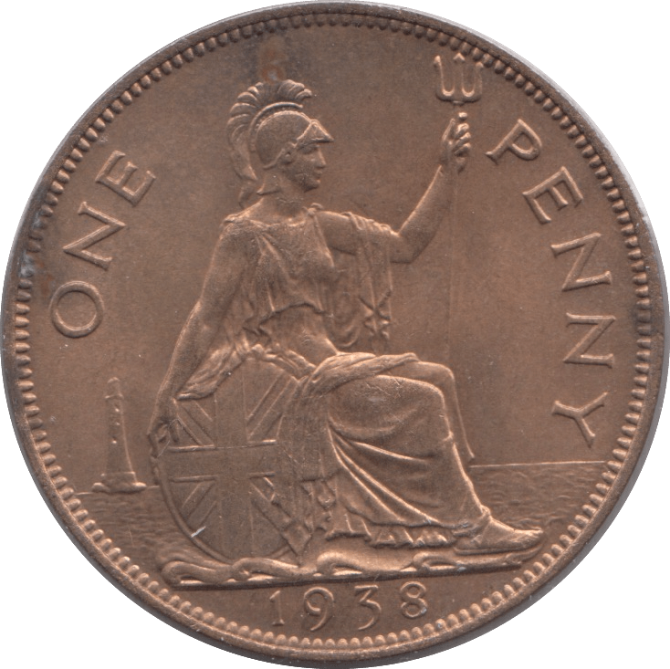 1938 PENNY ( UNC ) 1 A - PENNY - Cambridgeshire Coins