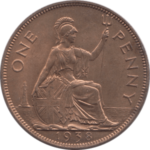 1938 PENNY ( UNC ) 5 A - PENNY - Cambridgeshire Coins