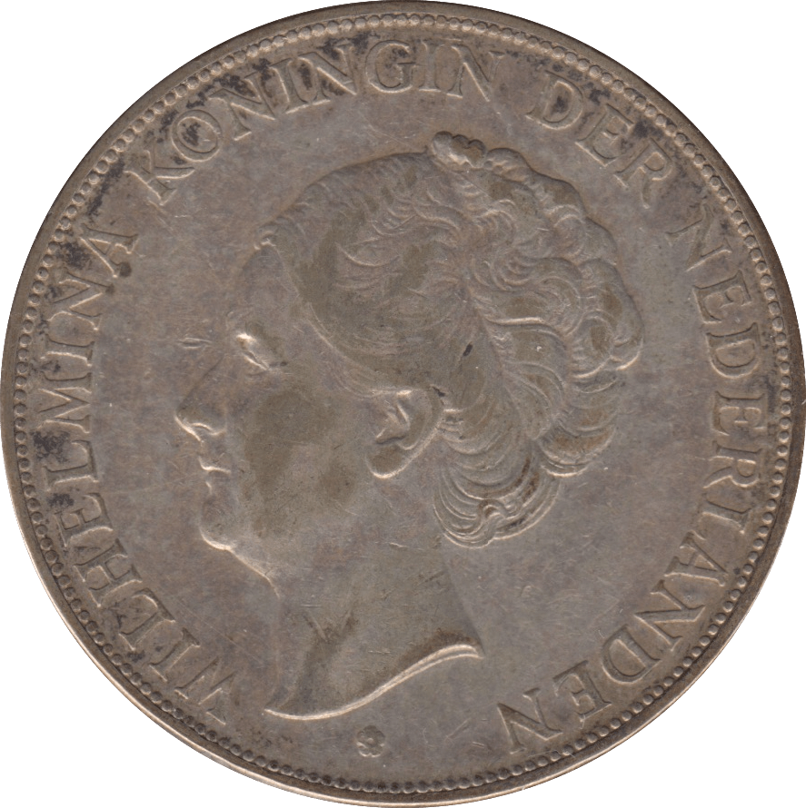 1938 SILVER 2 1/2 GUILDER NETHERLANDS - SILVER WORLD COINS - Cambridgeshire Coins