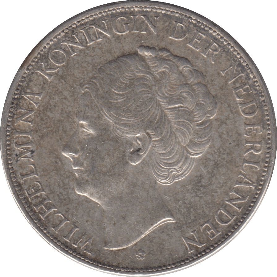 1938 SILVER 2 1/2 GUILDER NETHERLANDS - SILVER WORLD COINS - Cambridgeshire Coins