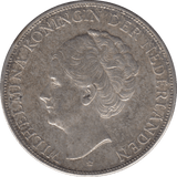 1938 SILVER 2 1/2 GUILDER NETHERLANDS - SILVER WORLD COINS - Cambridgeshire Coins