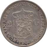 1938 SILVER 2 1/2 GUILDER NETHERLANDS - SILVER WORLD COINS - Cambridgeshire Coins