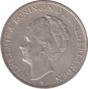 1938 SILVER 2 1/2 GULDEN NETHERLANDS - SILVER WORLD COINS - Cambridgeshire Coins