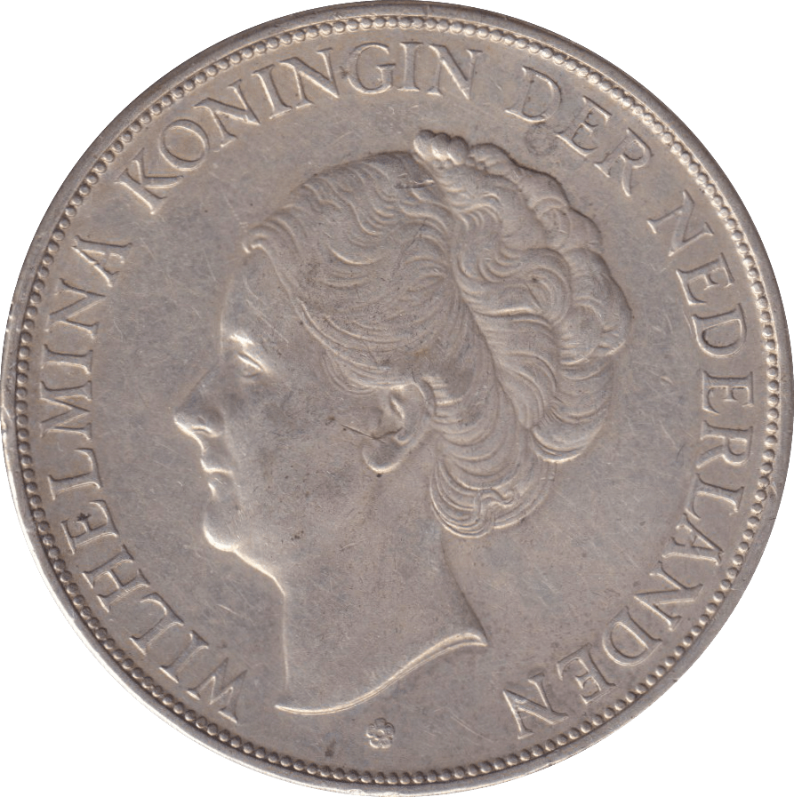 1938 SILVER 2 1/2 GULDEN NETHERLANDS - SILVER WORLD COINS - Cambridgeshire Coins
