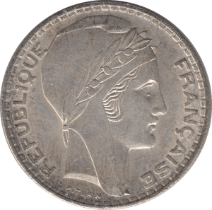 1938 SILVER 20 FRANCS FRANCE 2 - SILVER WORLD COINS - Cambridgeshire Coins