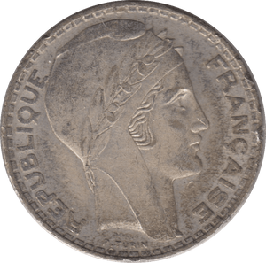 1938 SILVER 20 FRANCS FRANCE 3 - SILVER WORLD COINS - Cambridgeshire Coins
