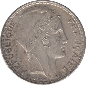 1938 SILVER 20 FRANCS FRANCE 4 - SILVER WORLD COINS - Cambridgeshire Coins