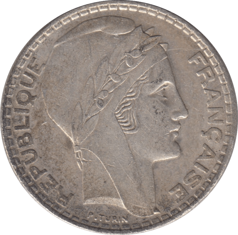 1938 SILVER 20 FRANCS FRANCE 4 - SILVER WORLD COINS - Cambridgeshire Coins
