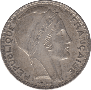 1938 SILVER 20 FRANCS FRANCE - SILVER WORLD COINS - Cambridgeshire Coins