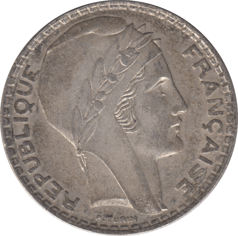 1938 SILVER 20 FRANCS FRANCE - SILVER WORLD COINS - Cambridgeshire Coins