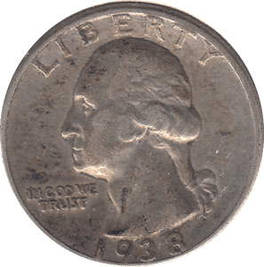 1938 SILVER EAGLE LIBERTY QUATER DOLLAR USA - SILVER WORLD COINS - Cambridgeshire Coins