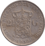 1938 SILVER NETHERLANDS 2 1/2 GULDEN - SILVER WORLD COINS - Cambridgeshire Coins