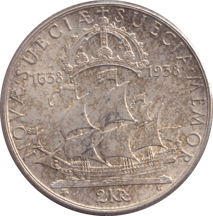 1938 SILVER TWO KRONER SWEDEN - WORLD COINS - Cambridgeshire Coins