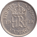 1938 SIXPENCE ( AUNC ) - SIXPENCE - Cambridgeshire Coins