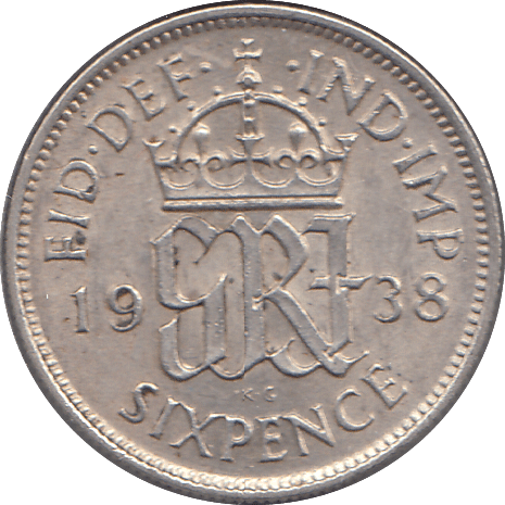 1938 SIXPENCE ( EF ) - SIXPENCE - Cambridgeshire Coins