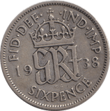 1938 SIXPENCE ( FINE ) - SIXPENCE - Cambridgeshire Coins