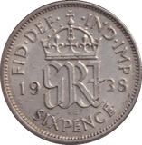1938 SIXPENCE ( UNC ) - SIXPENCE - Cambridgeshire Coins