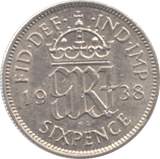1938 SIXPENCE ( UNC ) - Sixpence - Cambridgeshire Coins