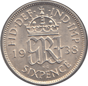 1938 SIXPENCE ( UNC ) - SIXPENCE - Cambridgeshire Coins