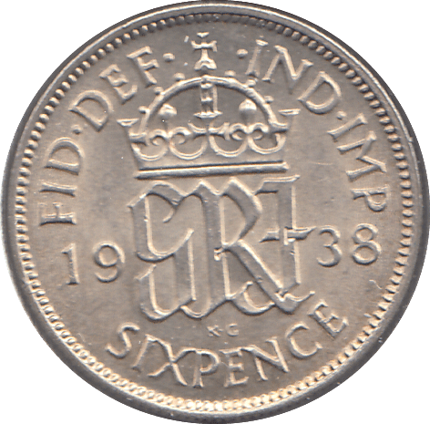 1938 SIXPENCE ( UNC ) - SIXPENCE - Cambridgeshire Coins