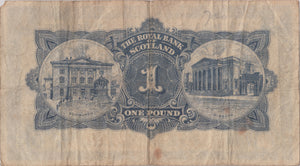 1938 THE ROYAL BANK OF SCOTLAND ONE POUND REF SCOT - 61 - WORLD BANKNOTES - Cambridgeshire Coins
