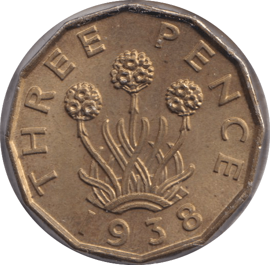 1938 THREE PENCE ( UNC ) - THREEPENCE - Cambridgeshire Coins