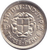 1938 THREEPENCE ( BU ) - THREEPENCE - Cambridgeshire Coins