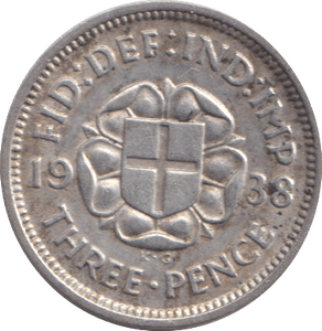 1938 THREEPENCE ( EF ) - THREEPENCE - Cambridgeshire Coins