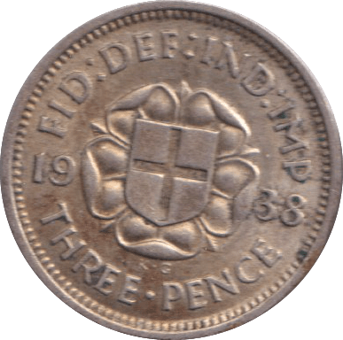 1938 THREEPENCE ( EF ) - THREEPENCE - Cambridgeshire Coins