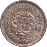 1938 THREEPENCE ( EF ) - THREEPENCE - Cambridgeshire Coins