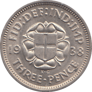 1938 THREEPENCE ( EF ) - WORLD COINS - Cambridgeshire Coins