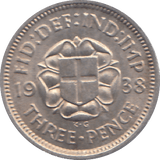1938 THREEPENCE ( UNC ) - THREEPENCE - Cambridgeshire Coins