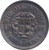 1938 THREEPENCE ( UNC ) - THREEPENCE - Cambridgeshire Coins
