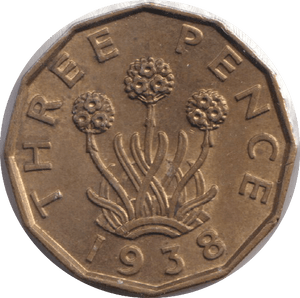 1938 THREEPENCE ( UNC ) - THREEPENCE - Cambridgeshire Coins