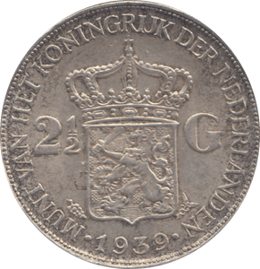 1939 2 1/2 GULDEN NETHERLANDS - WORLD COINS - Cambridgeshire Coins