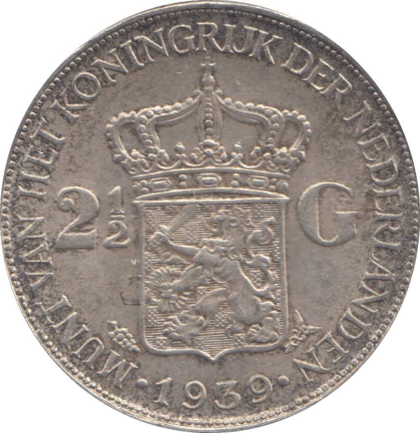1939 2 1/2 GULDEN NETHERLANDS - WORLD COINS - Cambridgeshire Coins