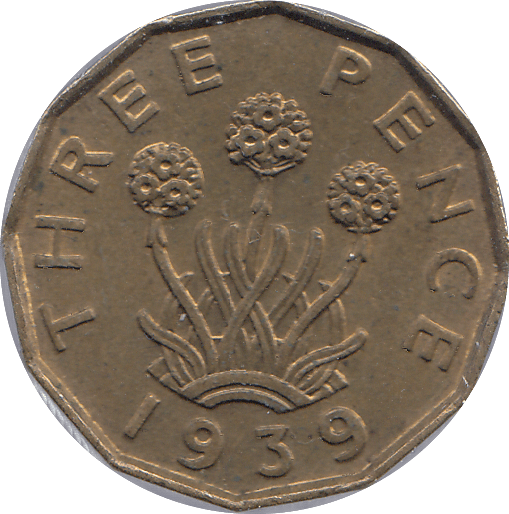 1939 BRASS THREEPENCE ( AUNC ) - THREEPENCE - Cambridgeshire Coins
