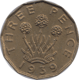 1939 BRASS THREEPENCE ( AUNC ) - THREEPENCE - Cambridgeshire Coins