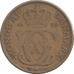 1939 DANISH 2 KRONER - Silver Proof - Cambridgeshire Coins