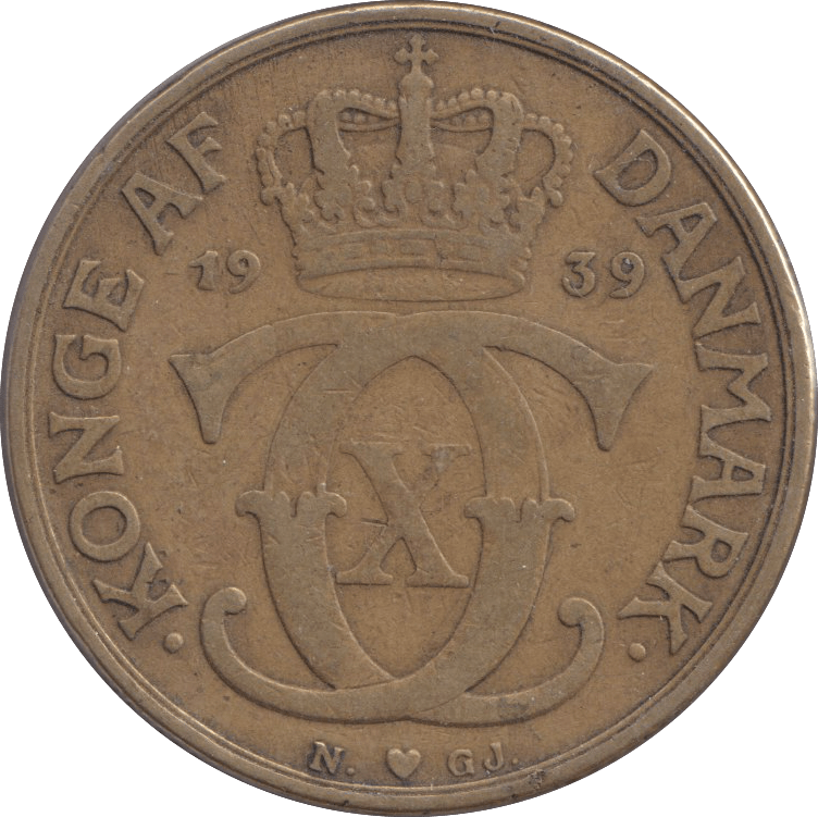 1939 DANISH 2 KRONER - Silver Proof - Cambridgeshire Coins