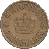 1939 DANISH 2 KRONER - Silver Proof - Cambridgeshire Coins