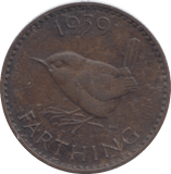 1939 FARTHING ( AUNC ) - FARTHING - Cambridgeshire Coins