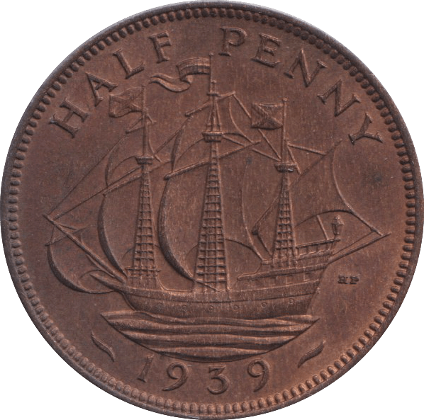 1939 HALF PENNY GEORGE VI ( UNC ) - HALFPENNY - Cambridgeshire Coins