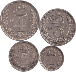 1939 MAUNDY SET GEORGE VI - Maundy Set - Cambridgeshire Coins