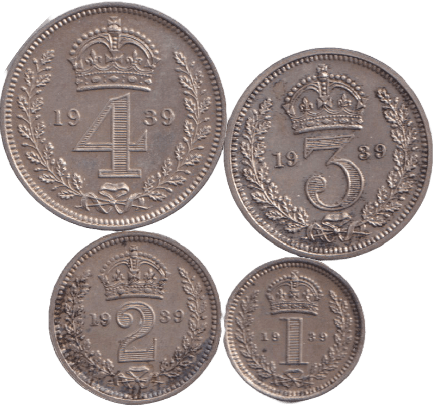 1939 MAUNDY SET GEORGE VI - Maundy Set - Cambridgeshire Coins