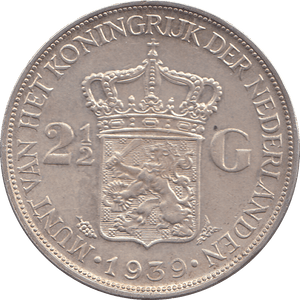 1939 NETHERLAND 2 AND A HALF GULDEN - WORLD COINS - Cambridgeshire Coins