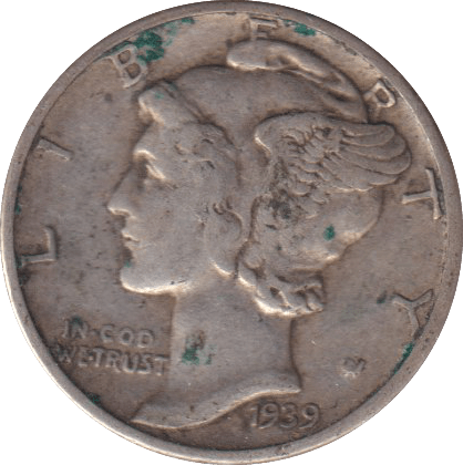 1939 ONE DIME USA - SILVER WORLD COINS - Cambridgeshire Coins