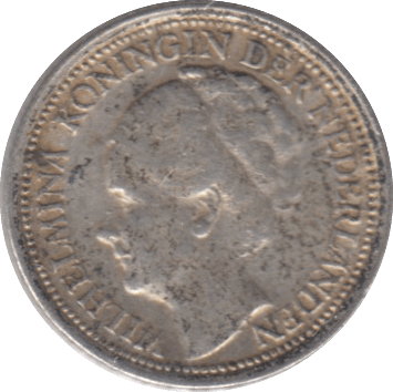 1939 SILVER 10 CENTS NETHERLANDS - SILVER WORLD COINS - Cambridgeshire Coins