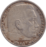 1939 SILVER 2 REICHSMARK GERMANY - SILVER WORLD COINS - Cambridgeshire Coins